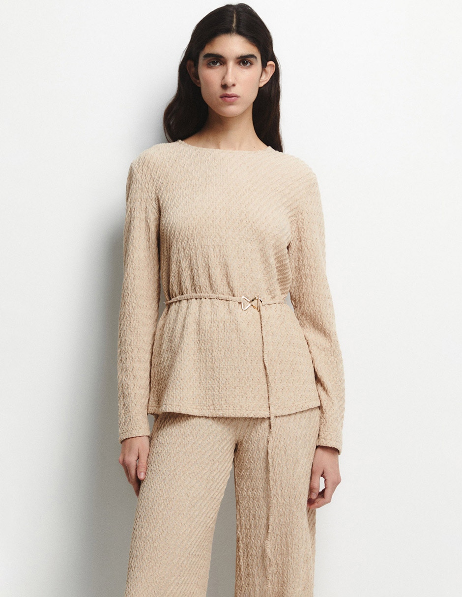 Blusa manga larga para mujer