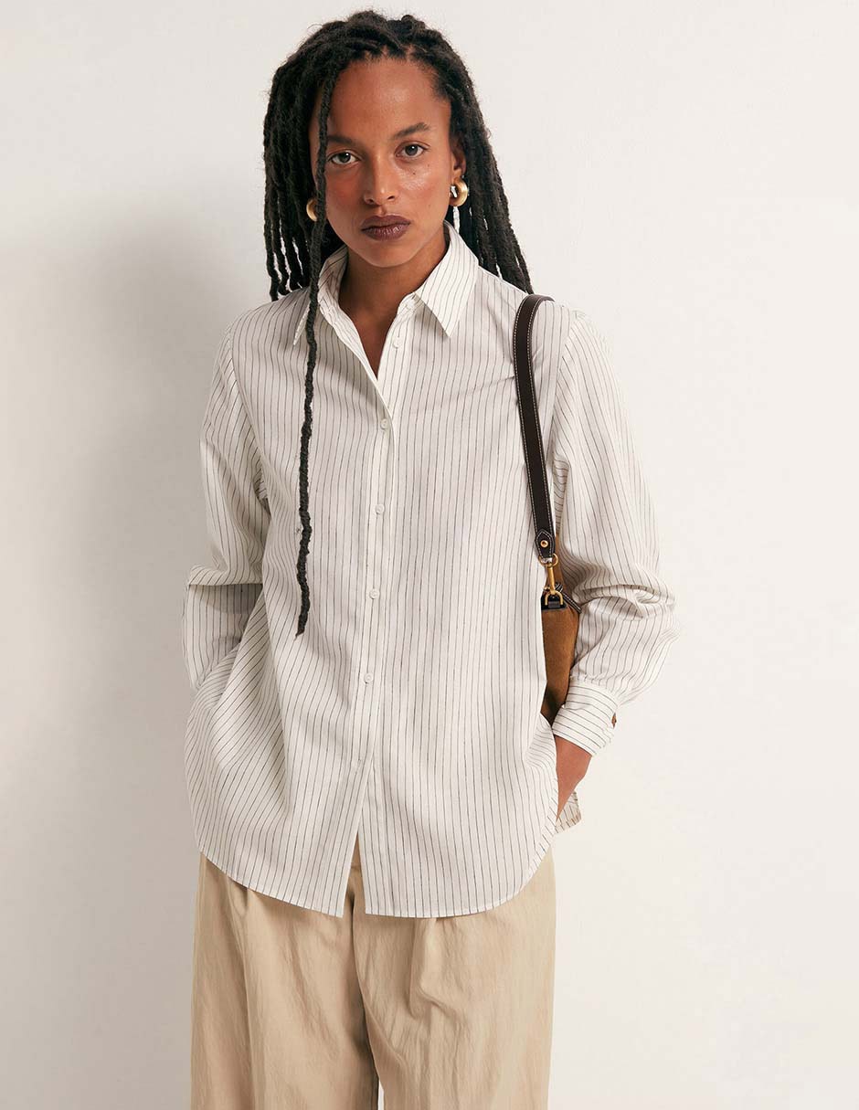 Camiseta Sfera cuello camisero manga larga de algodón