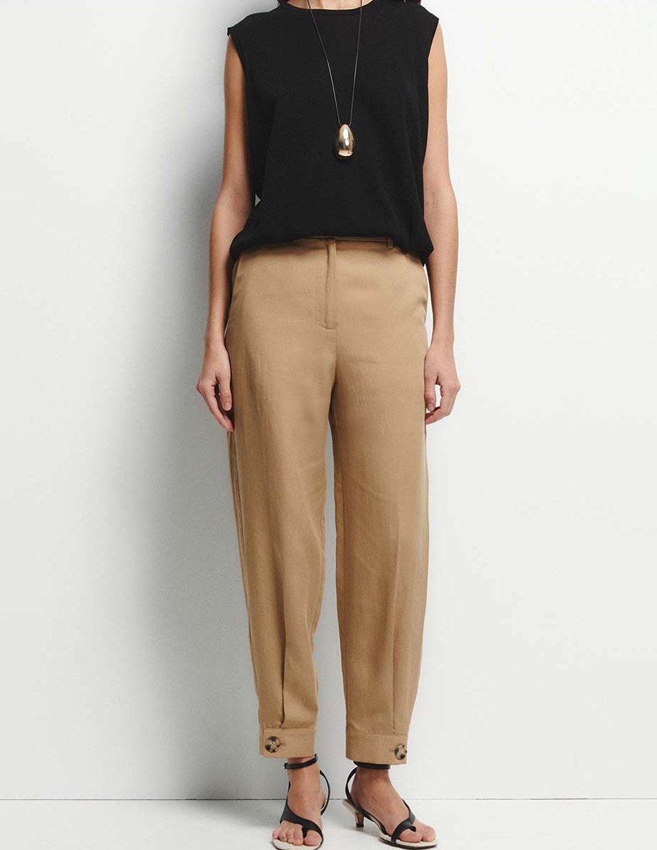 Pantalón capri slim para mujer