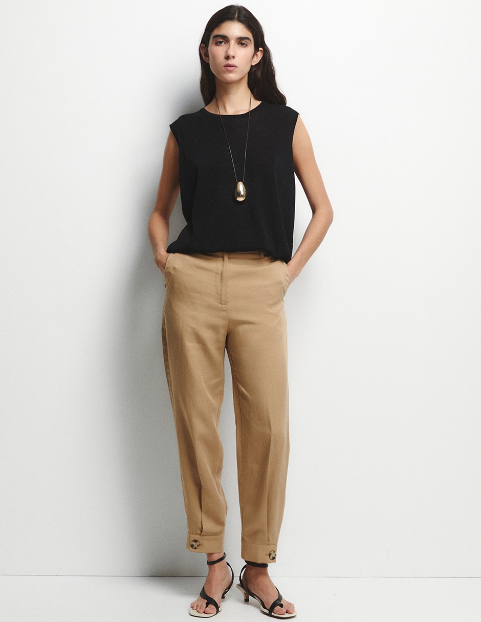 Pantalón capri slim para mujer