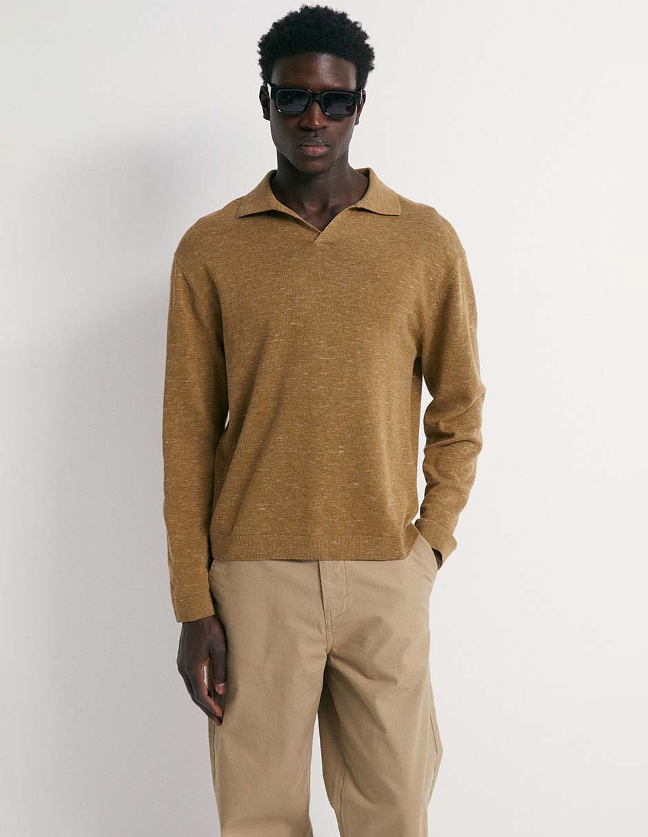 Suéter cuello polo para hombre